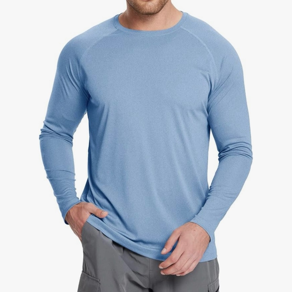 Baleaf L Men's Light Blue Long Sleeve Shirt